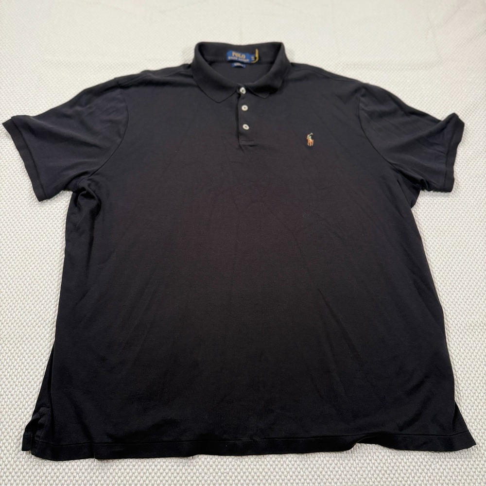 Polo Ralph Lauren Men's Black Polo Shirt XXL Multicolor Pony Short Sleeve